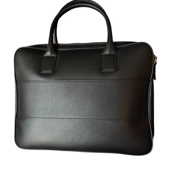 VERSACE 1013360 BLACK LEATHER MEDUSA MEDALION BRIEFCASE MESSENGER SHOULDER BAG - Picture 4 of 15